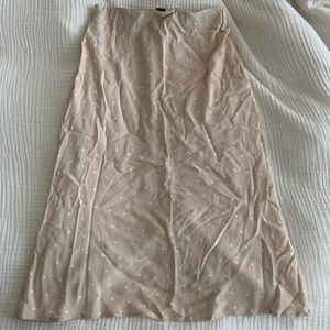 Satin Patterned Bias Midi Skirt